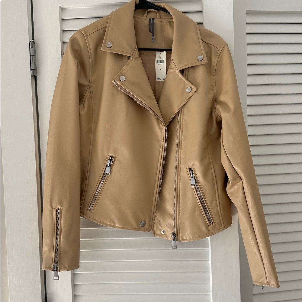 Anthropologie Tan Faux Leather Jacket